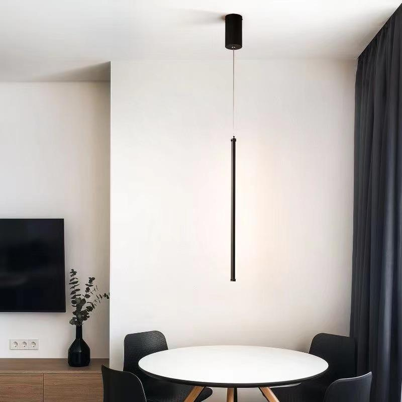 Modern Black Tube Pendant Light