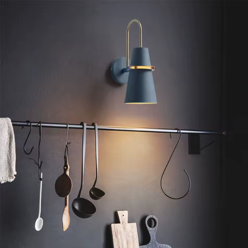 Bedside Blue Metal Wall Lamp