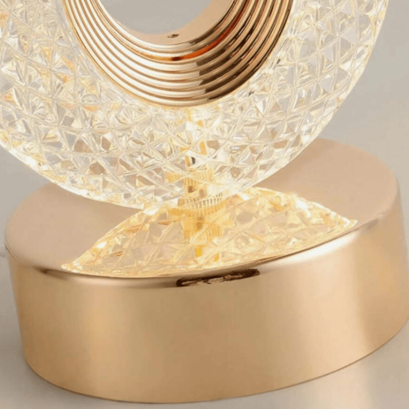 Cordless Crystal Table Lamp with Metal Base