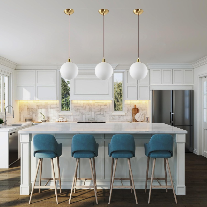 Modern Minimalist Globe Pendant Light With Gold Finish