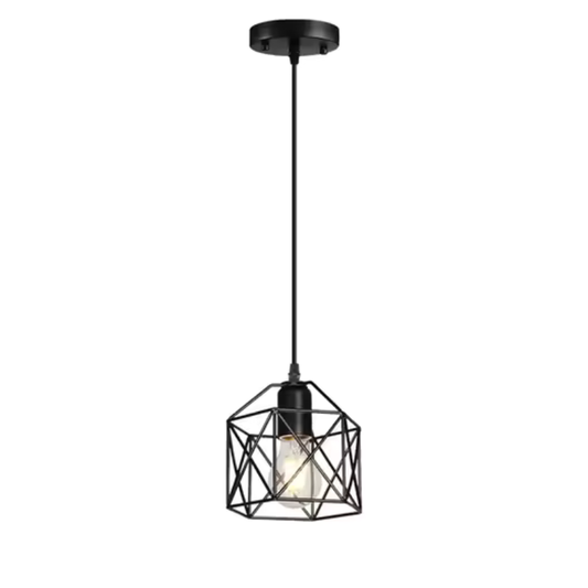 Minimalist Black Cage Pendant Light