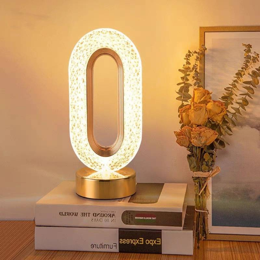Cordless Crystal Table Lamp with Metal Base